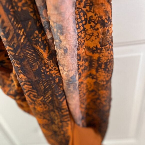 Soft Surroundings Woman's Black/Orange Peasant Venetian Maxi Dress Sz 8 - Picture 8 of 9